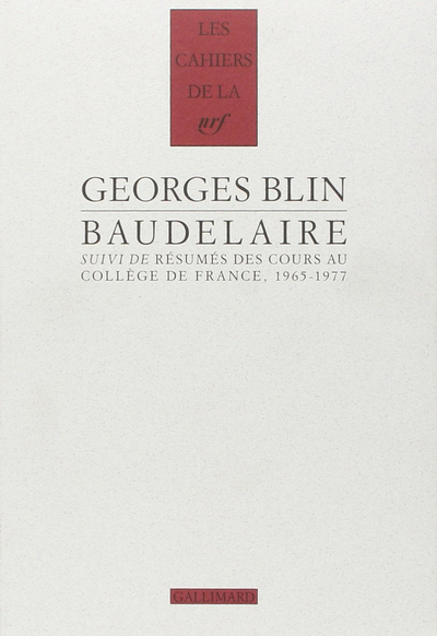 Baudelaire/Résumés des cours au Collège de France, 1965-1977 (9782070703753-front-cover)