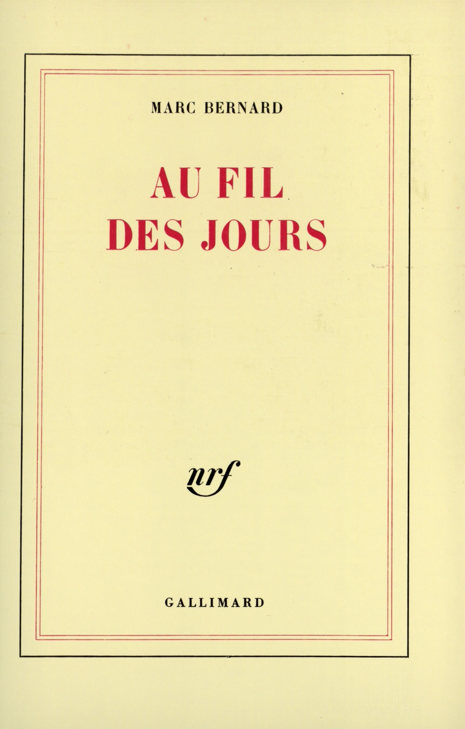 Au fil des jours (9782070701179-front-cover)