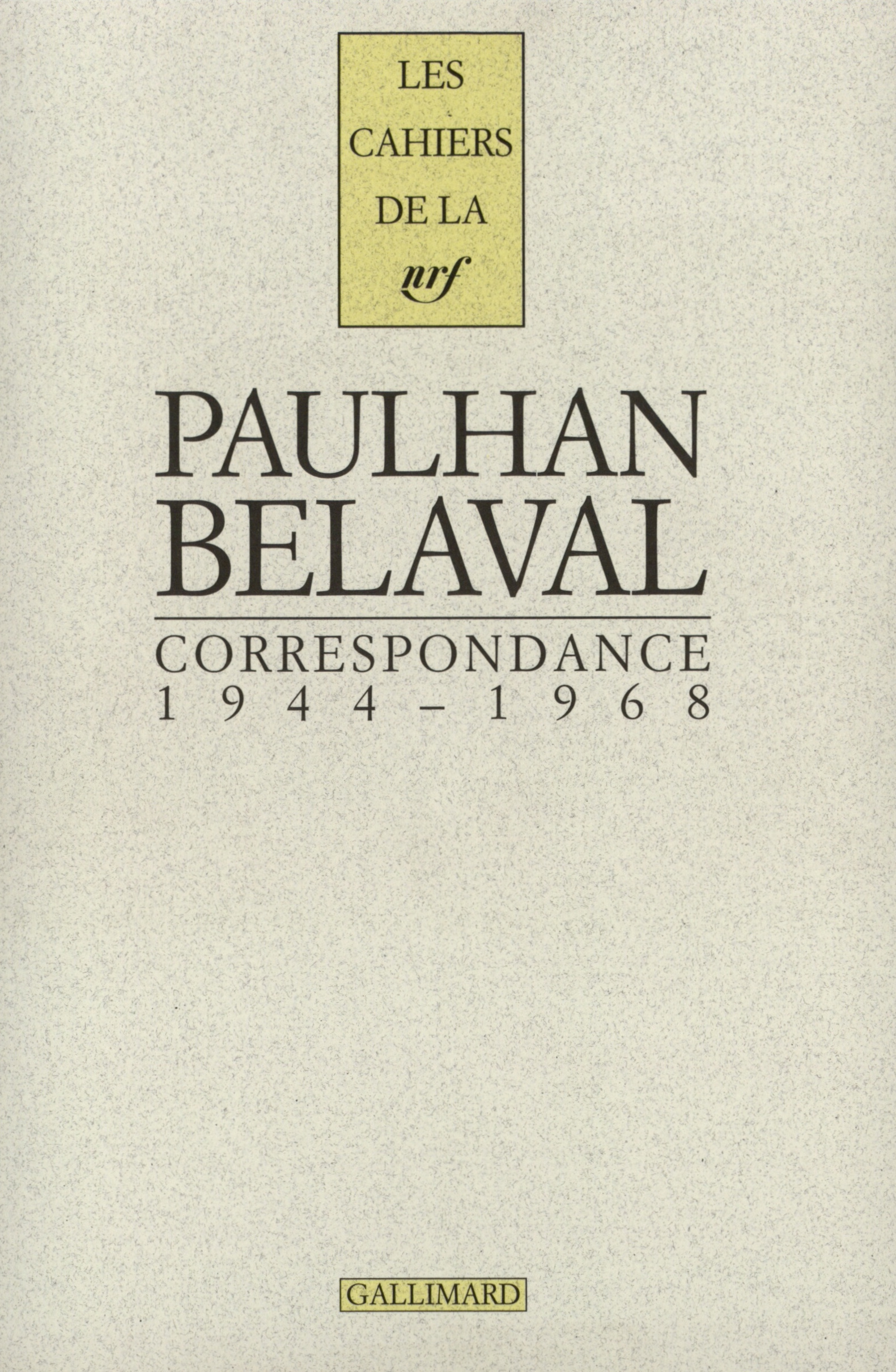 Correspondance, (1944-1968) (9782070772520-front-cover)