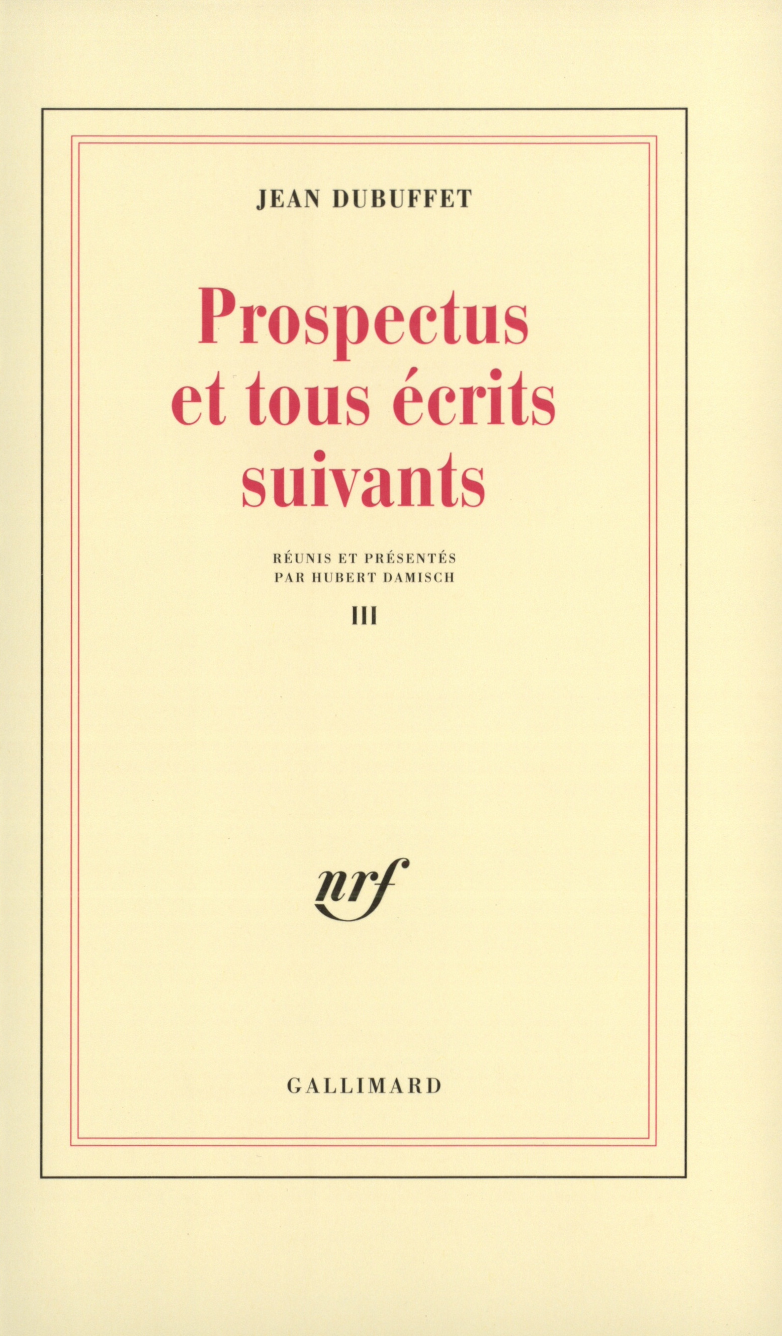 Prospectus et tous écrits suivants (9782070740475-front-cover)