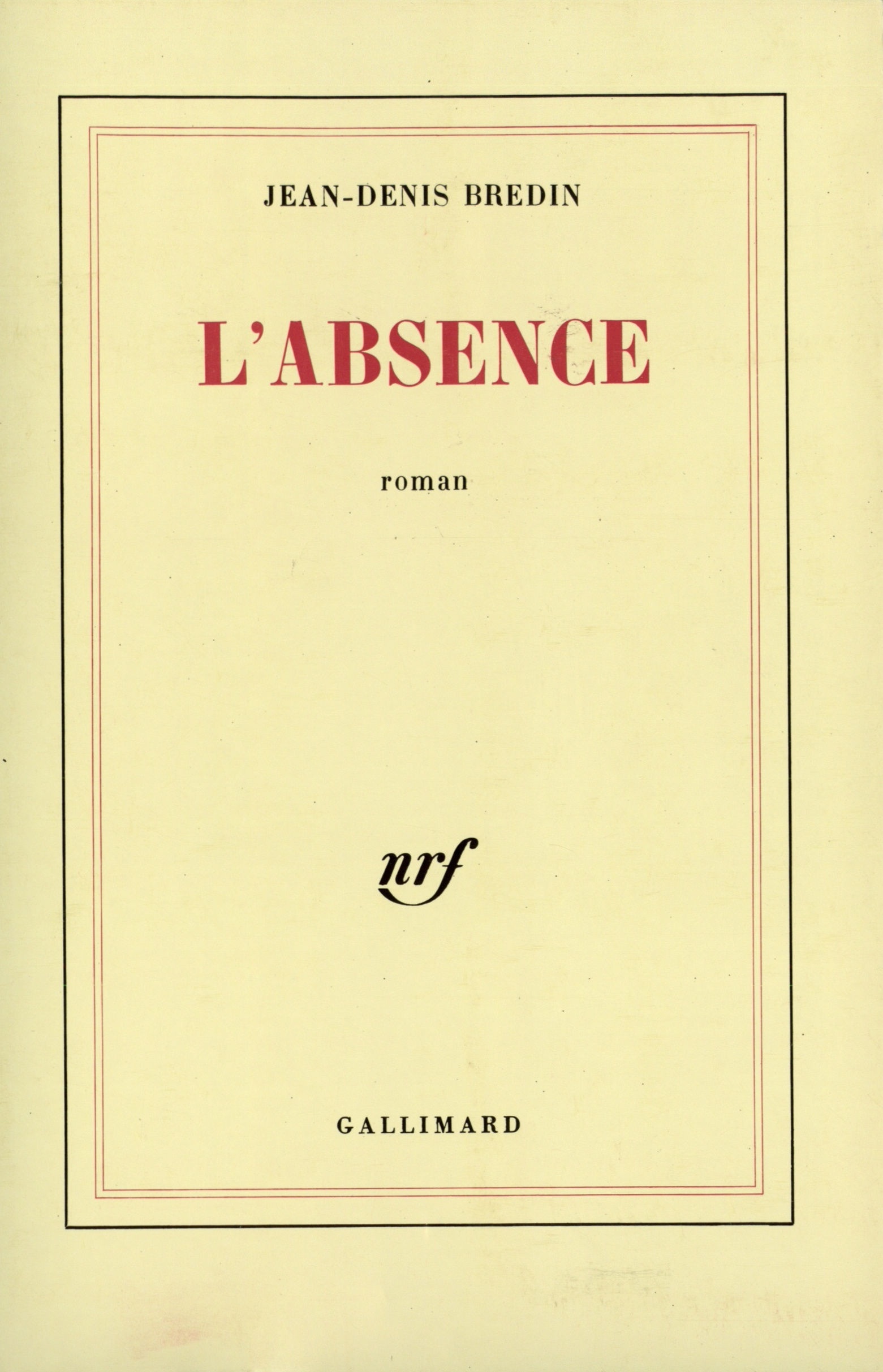 L'absence (9782070707553-front-cover)