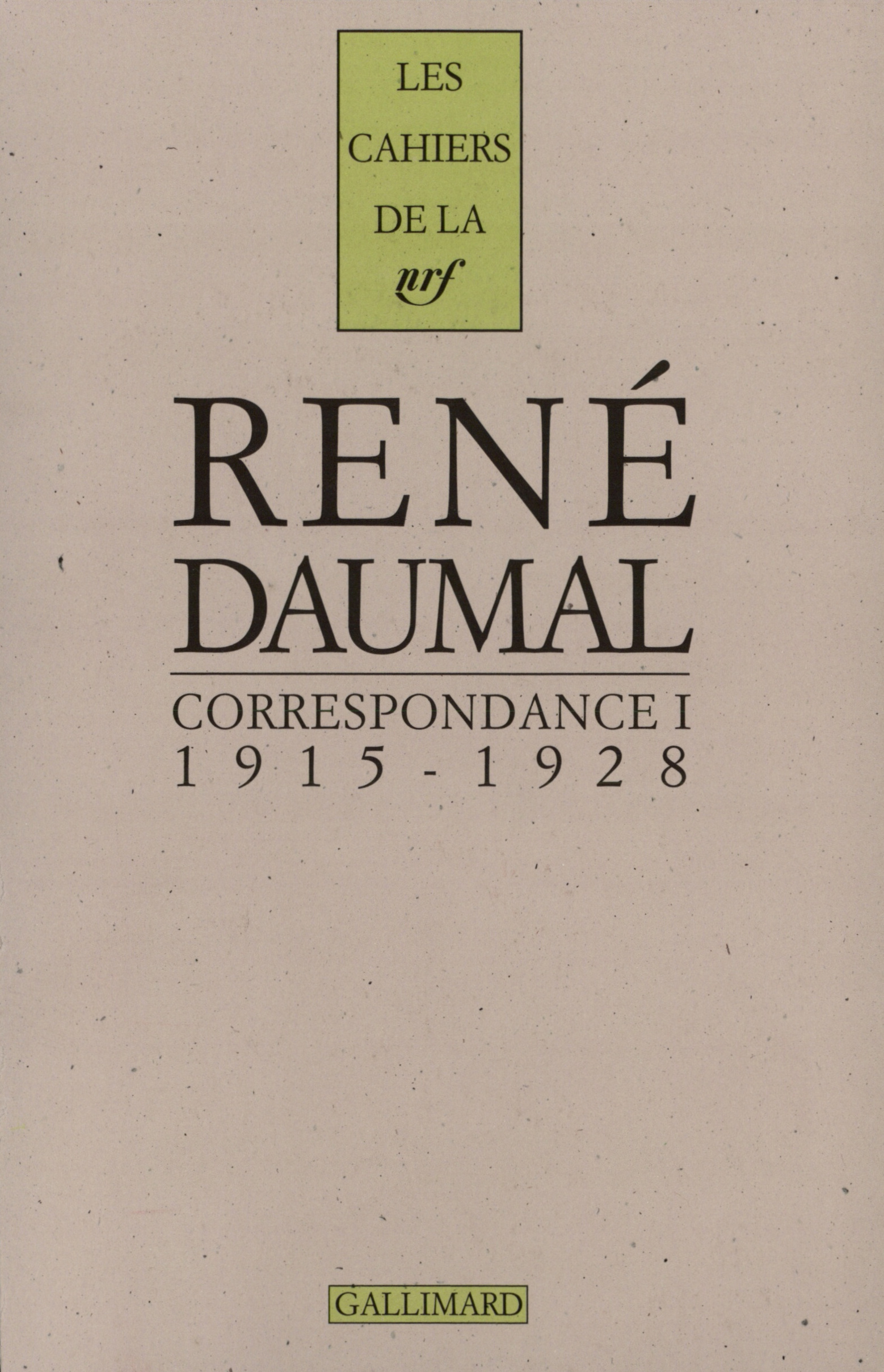 Correspondance, 1915-1928 (9782070726615-front-cover)