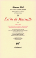 Œuvres complètes, Écrits de Marseille (1940-1942) 1 (9782070733347-front-cover)