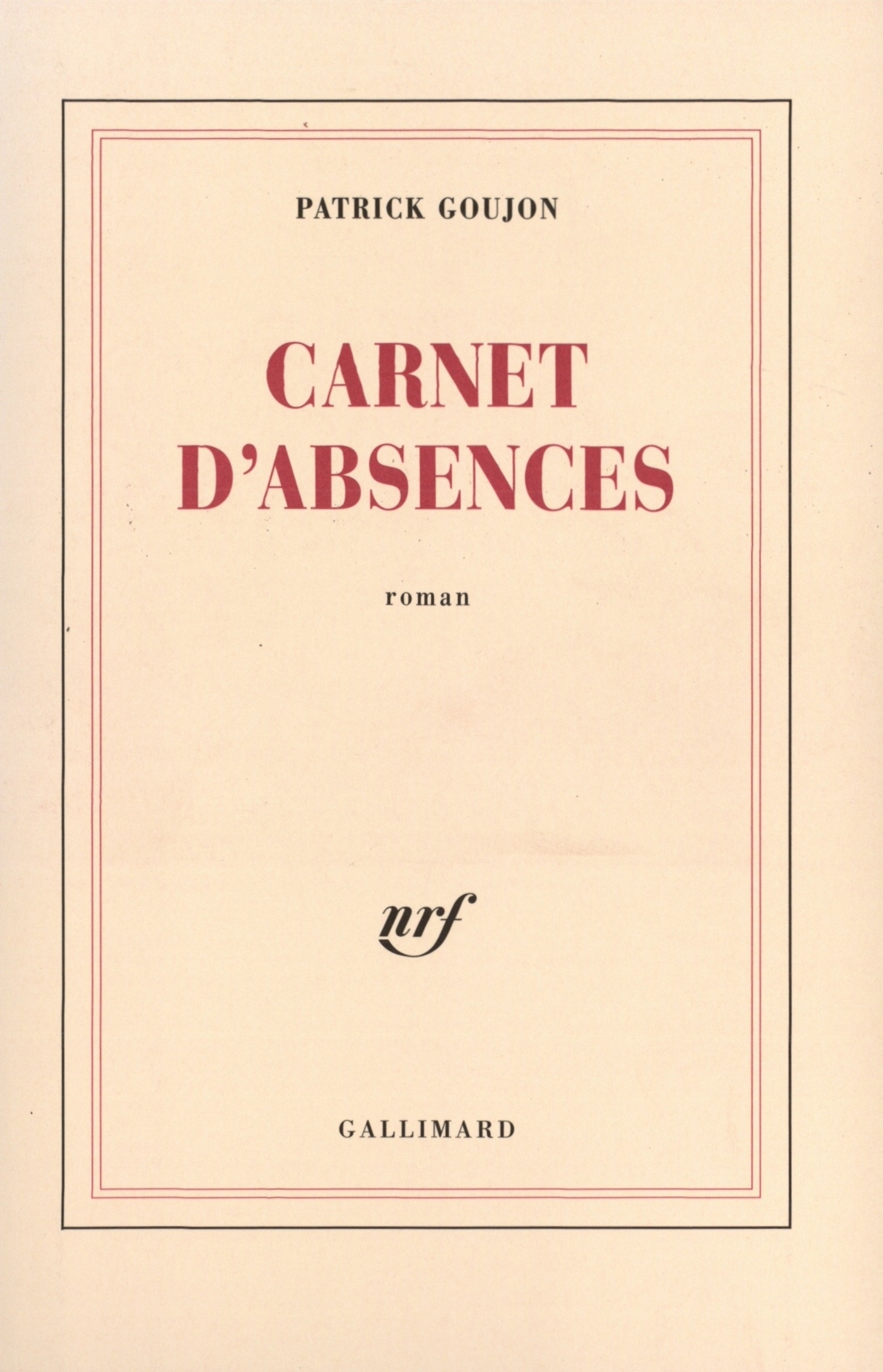 Carnet d'absences (9782070773923-front-cover)