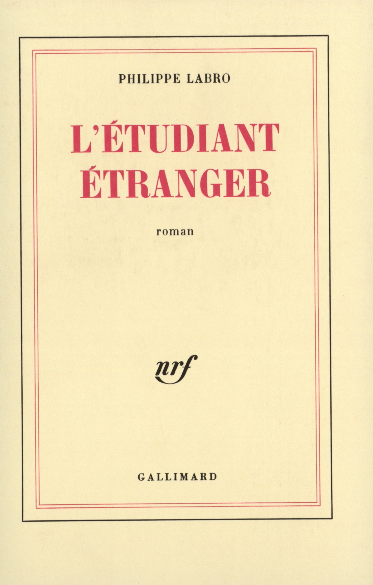 L'étudiant étranger (9782070707614-front-cover)