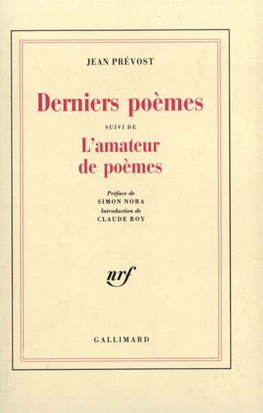 Derniers poèmes / L'Amateur de poèmes (9782070719129-front-cover)