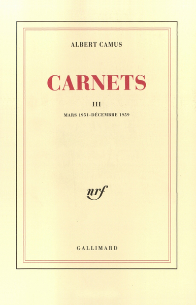 Carnets, Mars 1951 - Décembre 1959 (9782070715862-front-cover)