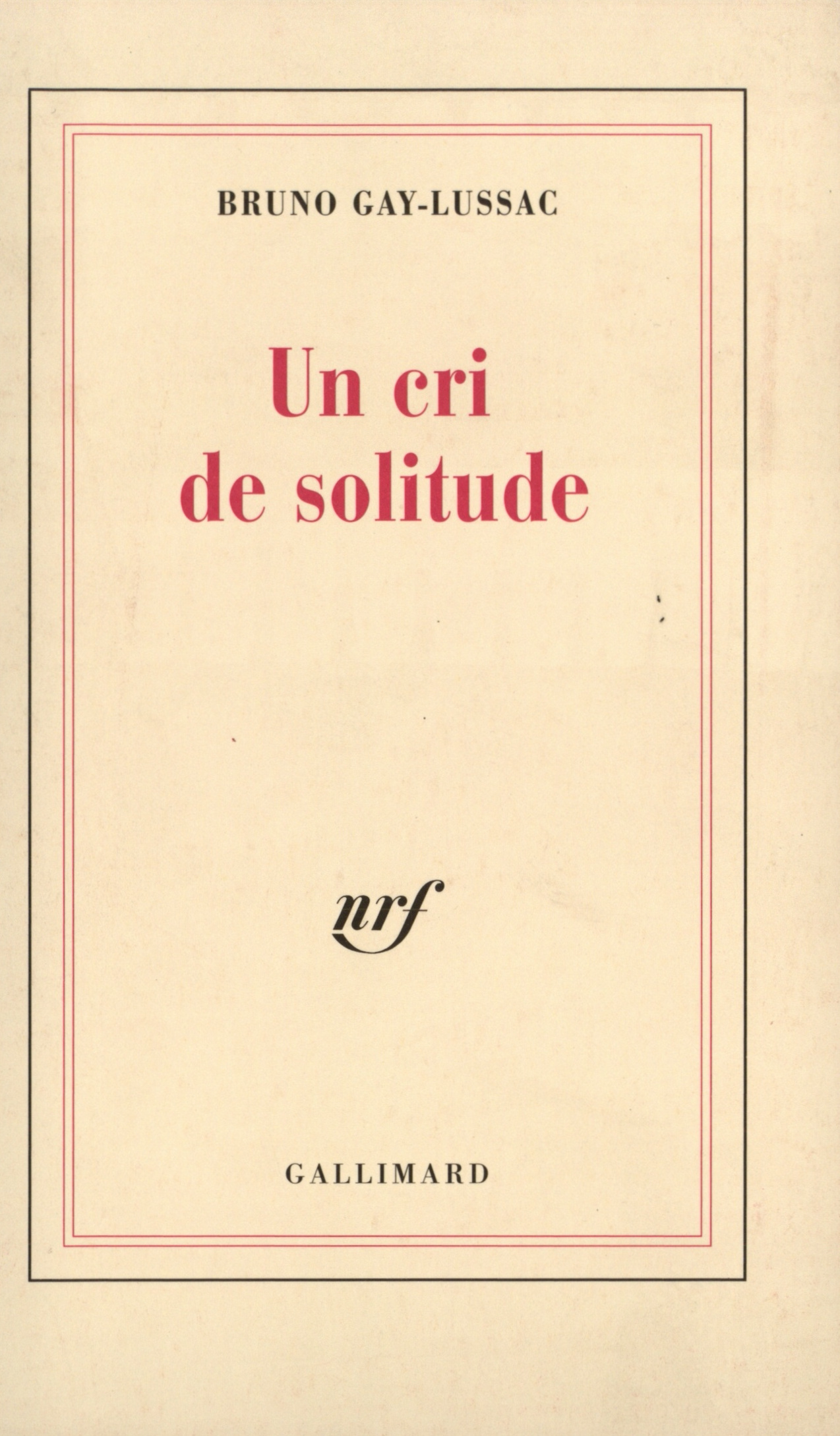 Un Cri de solitude (9782070746408-front-cover)