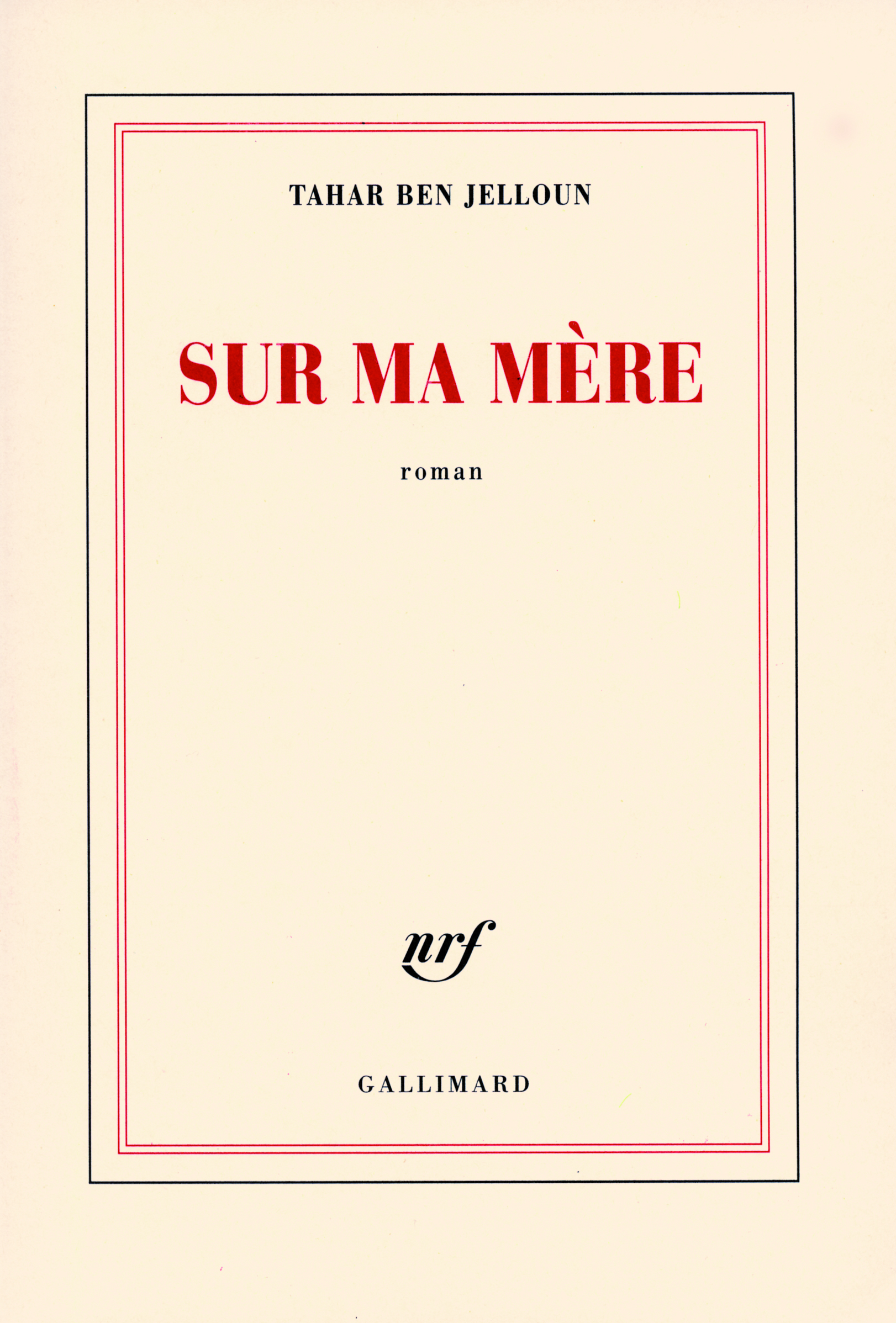 Sur ma mère (9782070776467-front-cover)