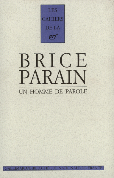 Brice Parain, un homme de parole (9782070773954-front-cover)