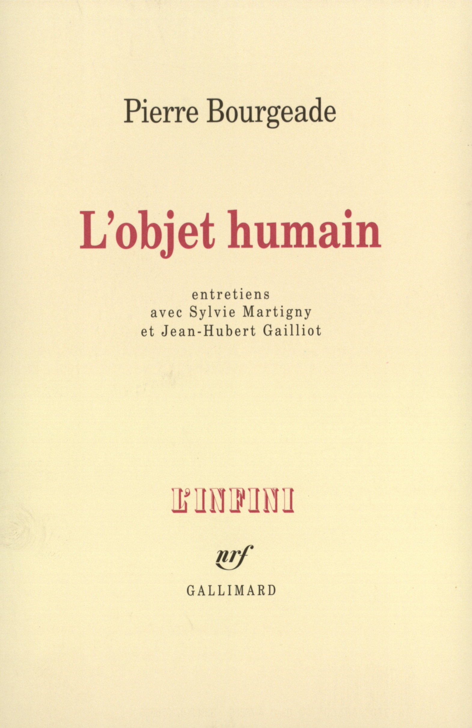 L'Objet humain (9782070768660-front-cover)