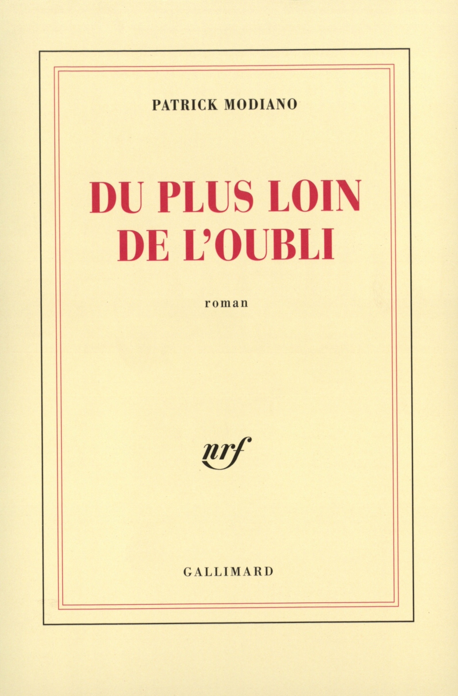 Du plus loin de l'oubli (9782070744121-front-cover)