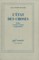 L'État des choses, Études sur huit écrivains d'aujourd'hui (9782070719136-front-cover)