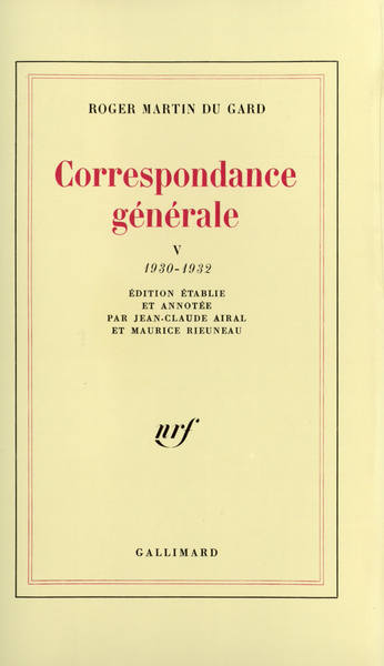 Correspondance générale, 1930-1932 (9782070709168-front-cover)