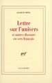 Lettre sur l'univers et autres discours en vers français (9782070721511-front-cover)
