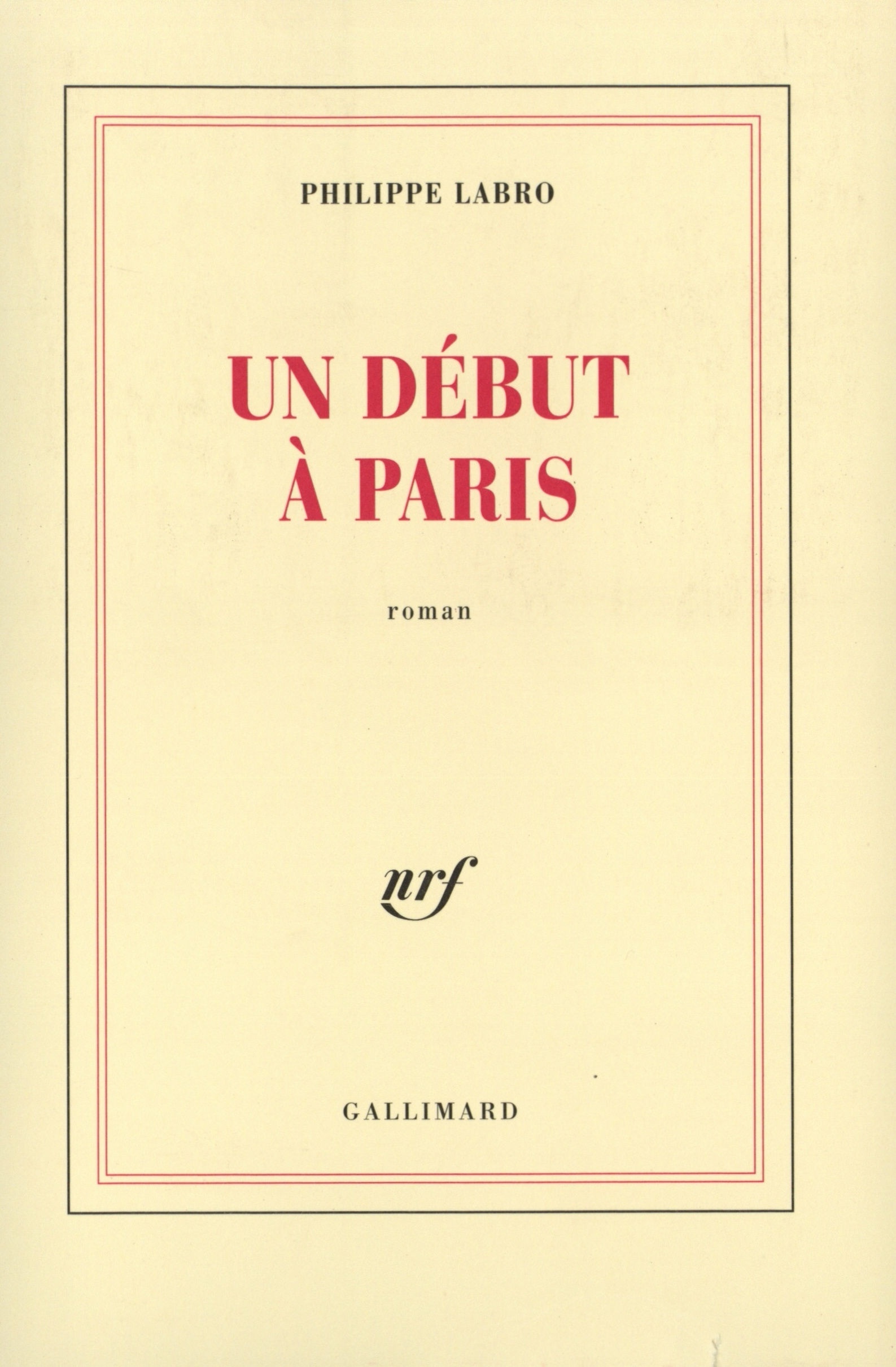 Un début à Paris (9782070738410-front-cover)