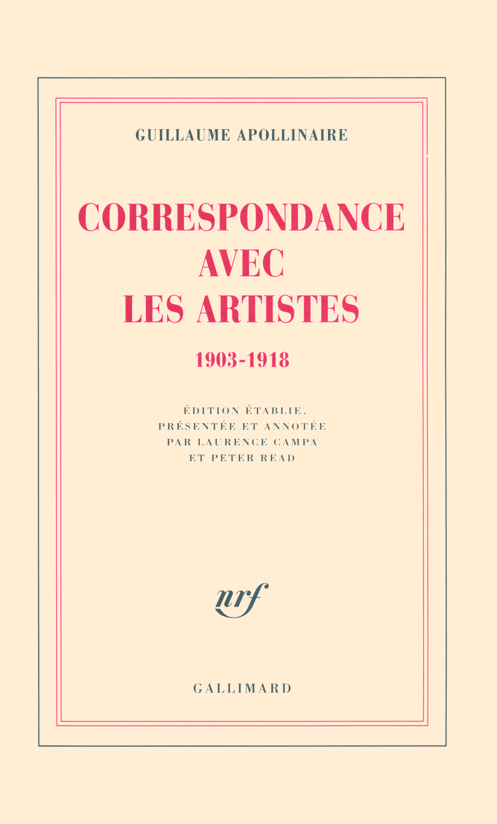 Correspondance avec les artistes, (1903-1918) (9782070784042-front-cover)