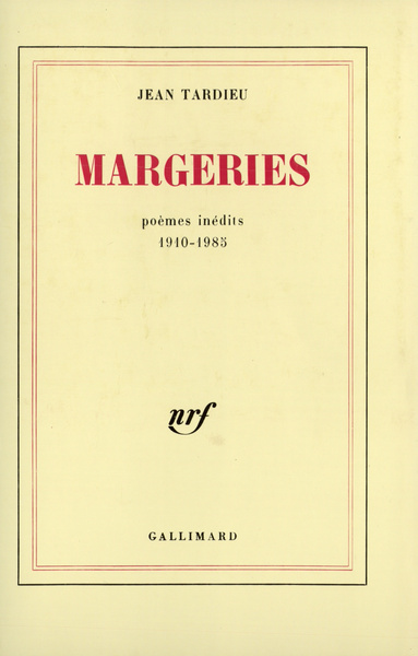 Margeries, Poèmes inédits 1910-1985 (9782070706099-front-cover)
