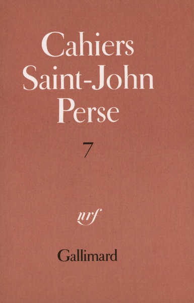 Cahiers Saint-John Perse (9782070701773-front-cover)