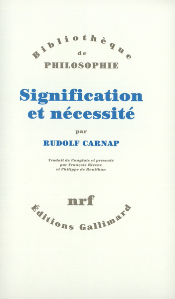 Signification et nécessité, Une recherche en sémantique et en logique modale (9782070740192-front-cover)