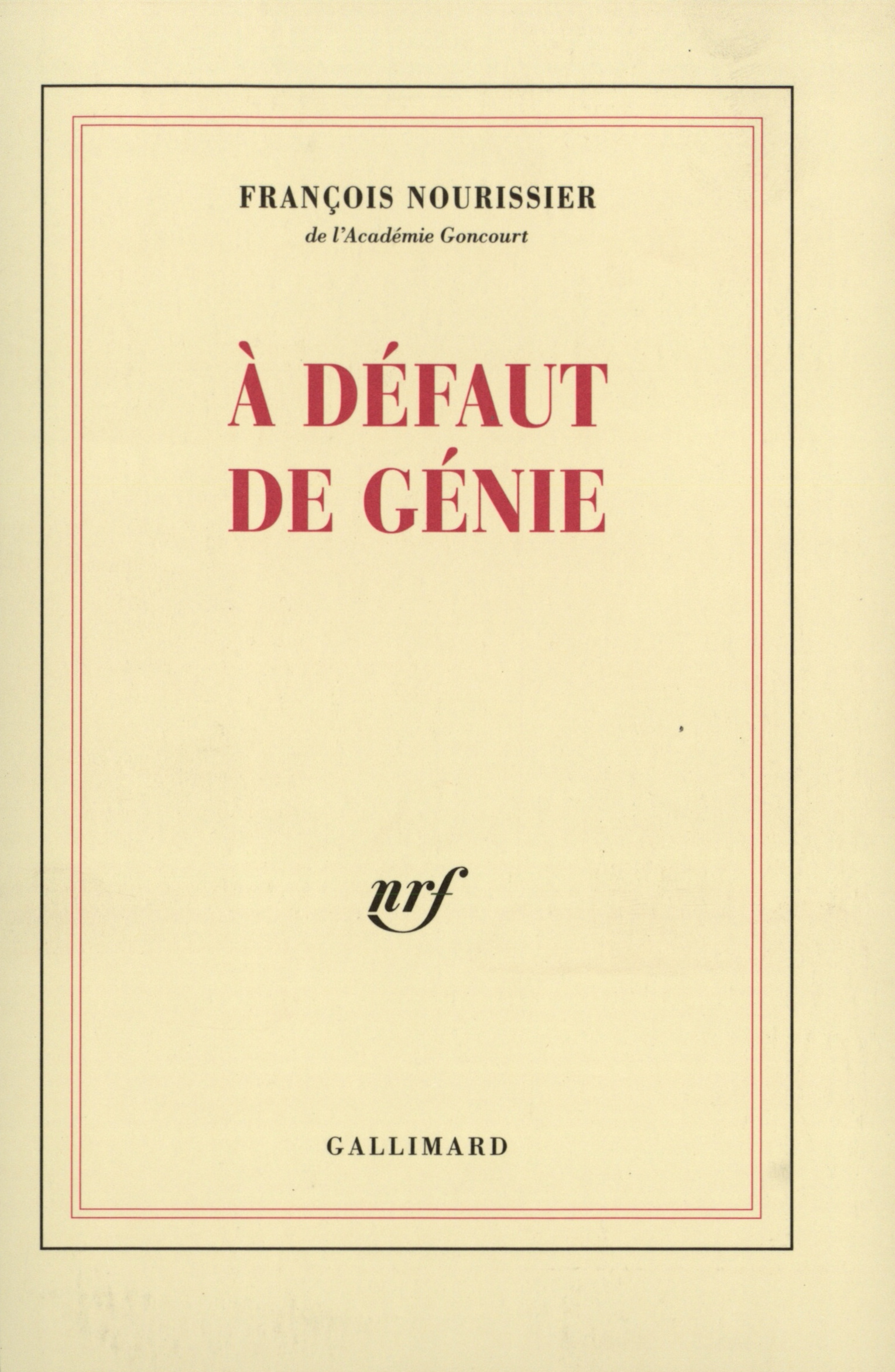 À défaut de génie (9782070758562-front-cover)