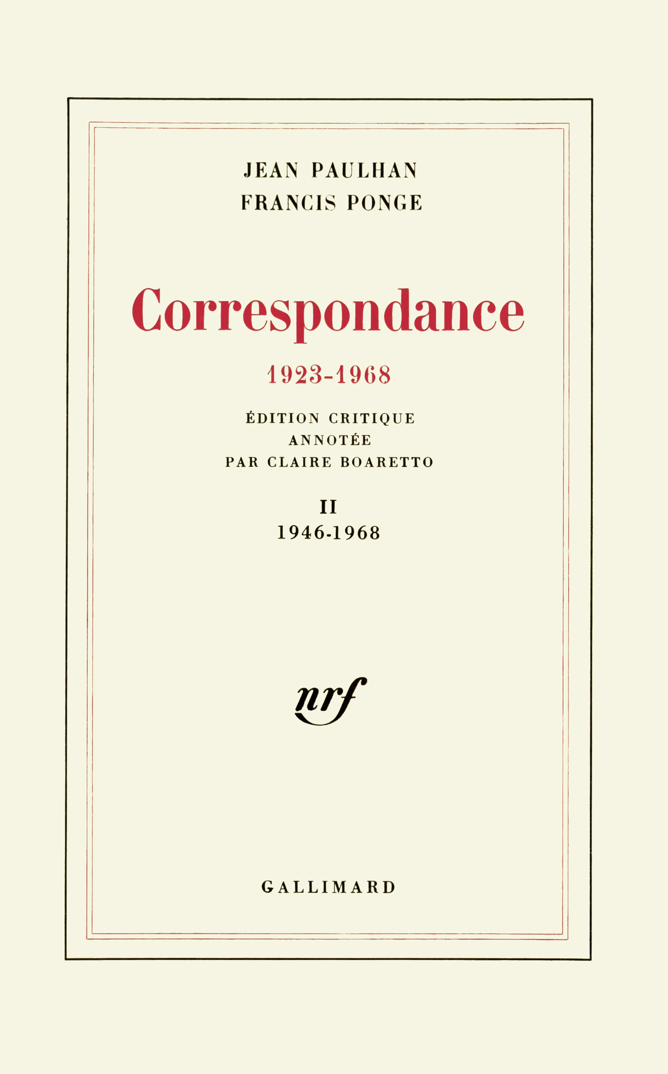 Correspondance, (1923-1968)-1946-1968 (9782070706525-front-cover)