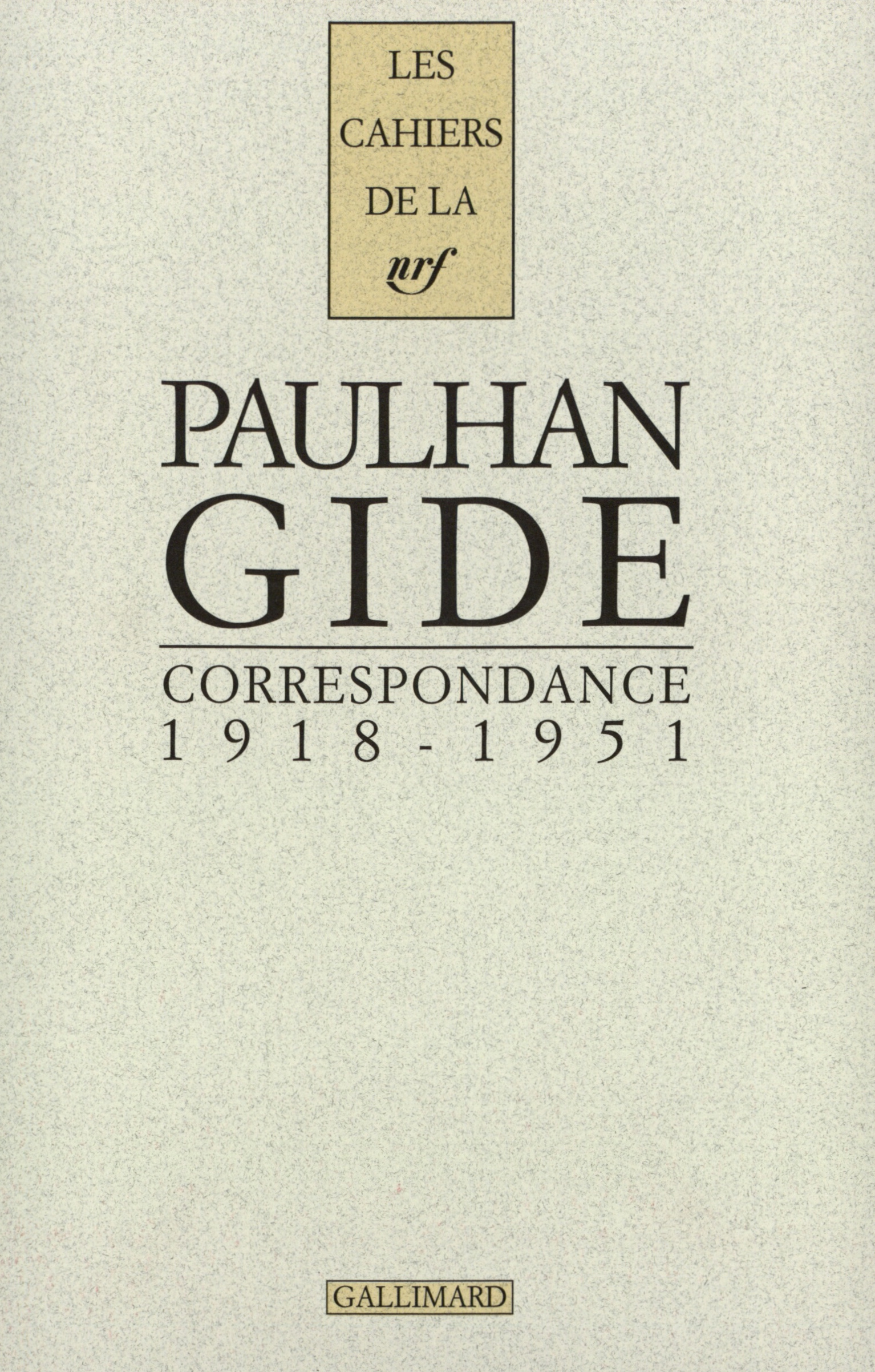 Correspondance, (1918-1951) (9782070751198-front-cover)