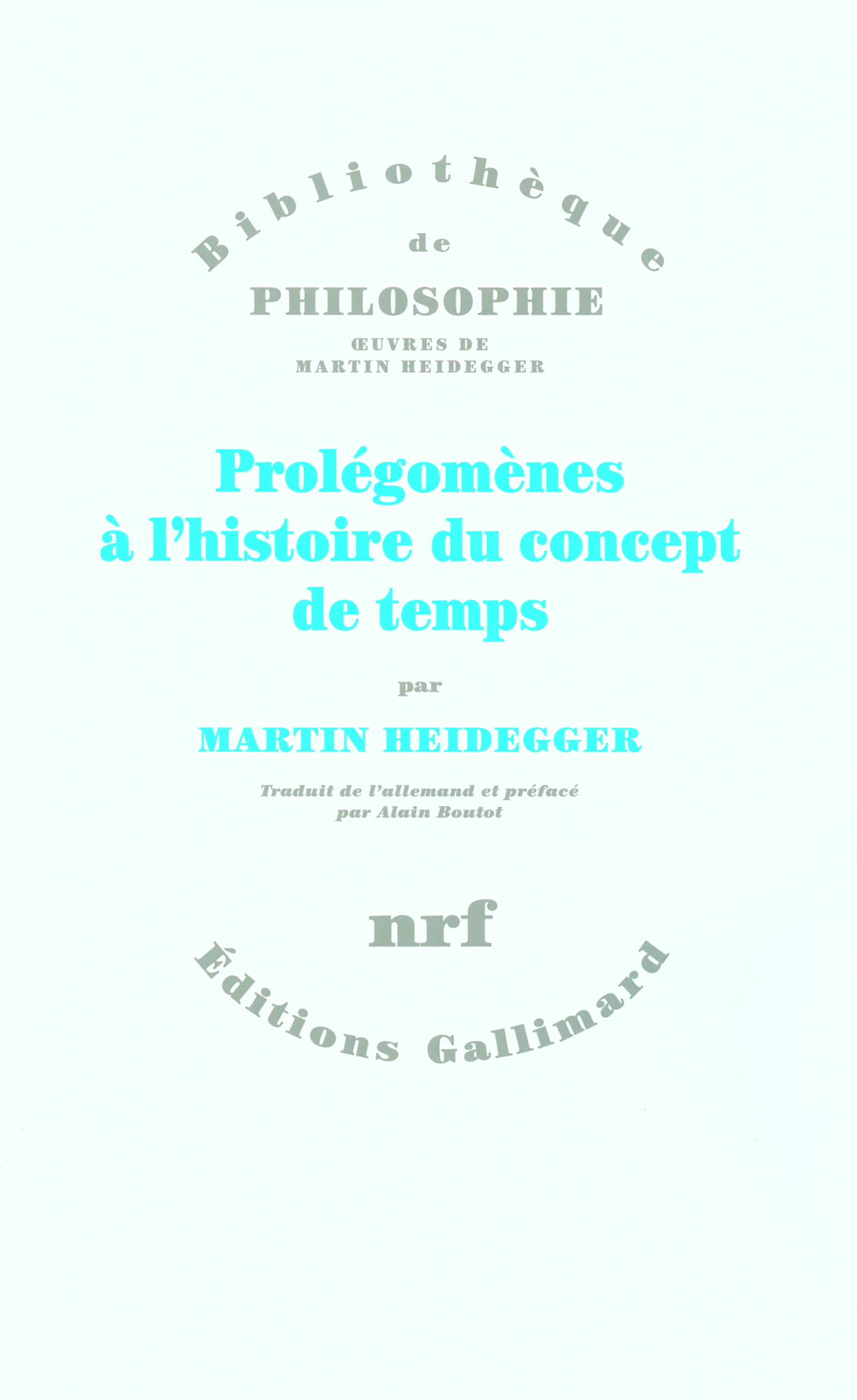 Prolégomènes à l'histoire du concept de temps (9782070776443-front-cover)