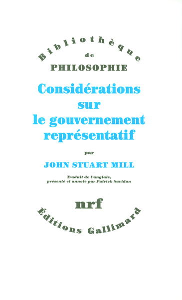 Considérations sur le gouvernement représentatif (9782070735433-front-cover)