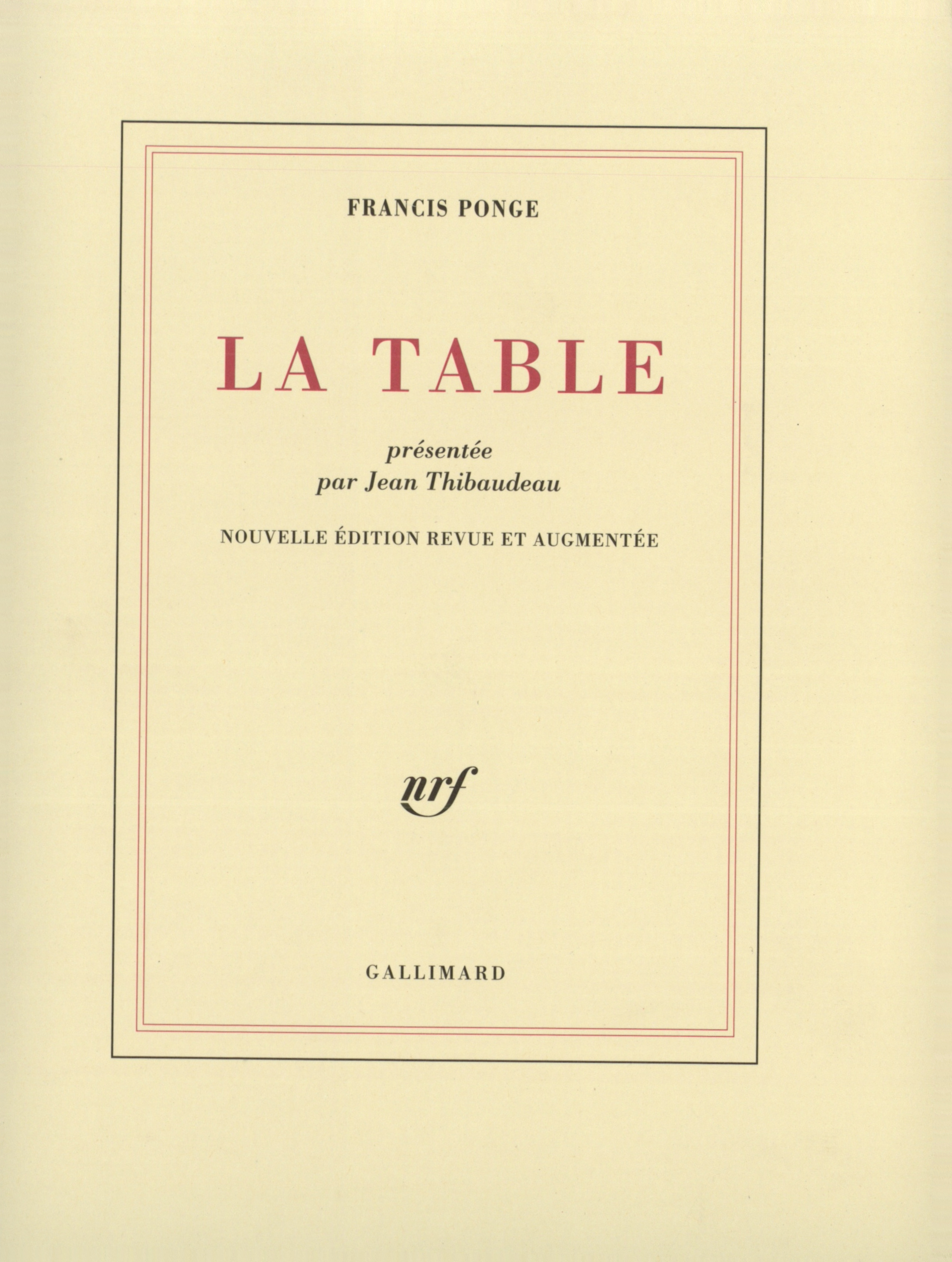 La Table (9782070765751-front-cover)