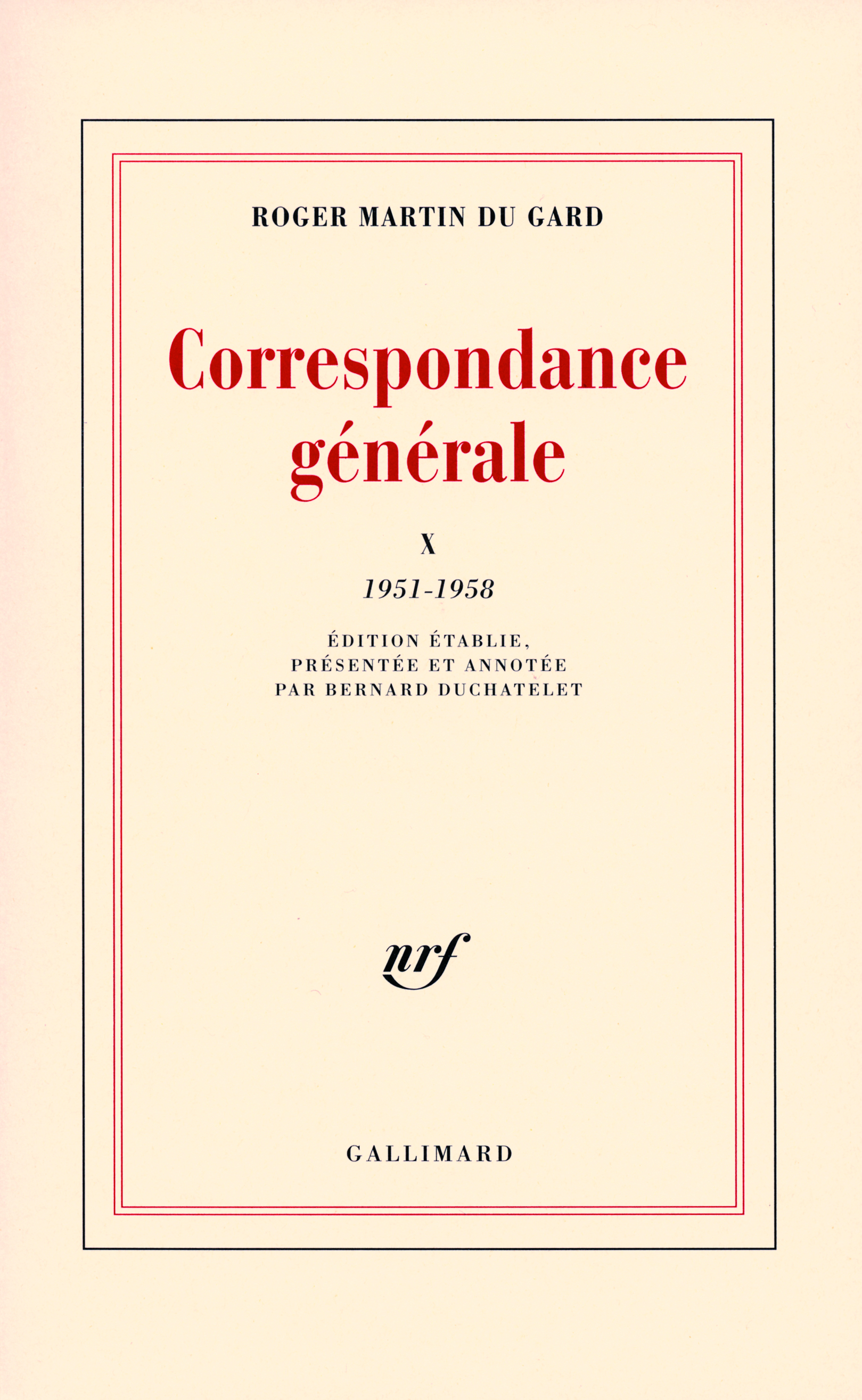 Correspondance générale, 1951-1958 (9782070740789-front-cover)