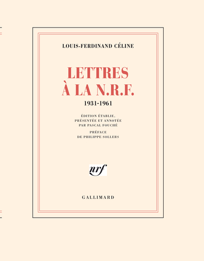 Lettres à la N.R.F., (1931-1961) (9782070721399-front-cover)