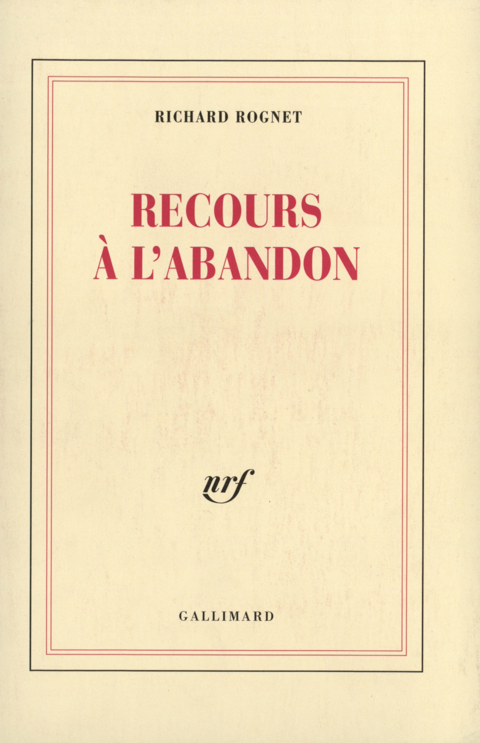 Recours à l'abandon (9782070726721-front-cover)