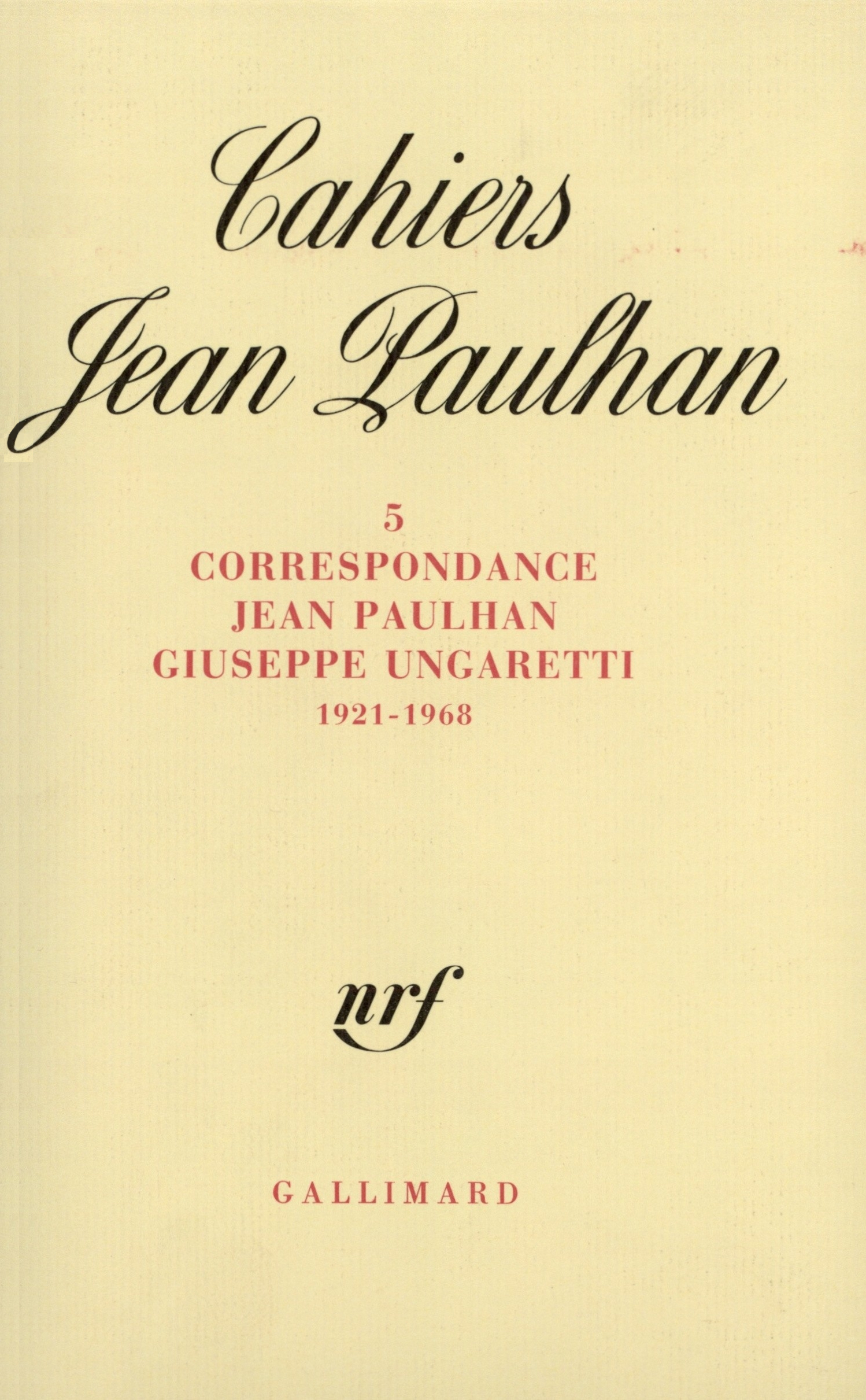 Correspondance, (1921-1968) (9782070716654-front-cover)