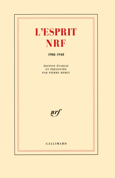 L'esprit NRF, (1908-1940) (9782070719822-front-cover)