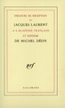 Discours de réception à l'Académie française et réponse de Michel Déon (9782070710805-front-cover)