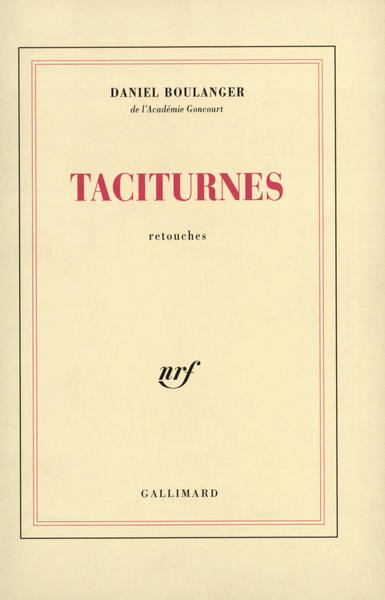 Taciturnes, Retouches (9782070744145-front-cover)