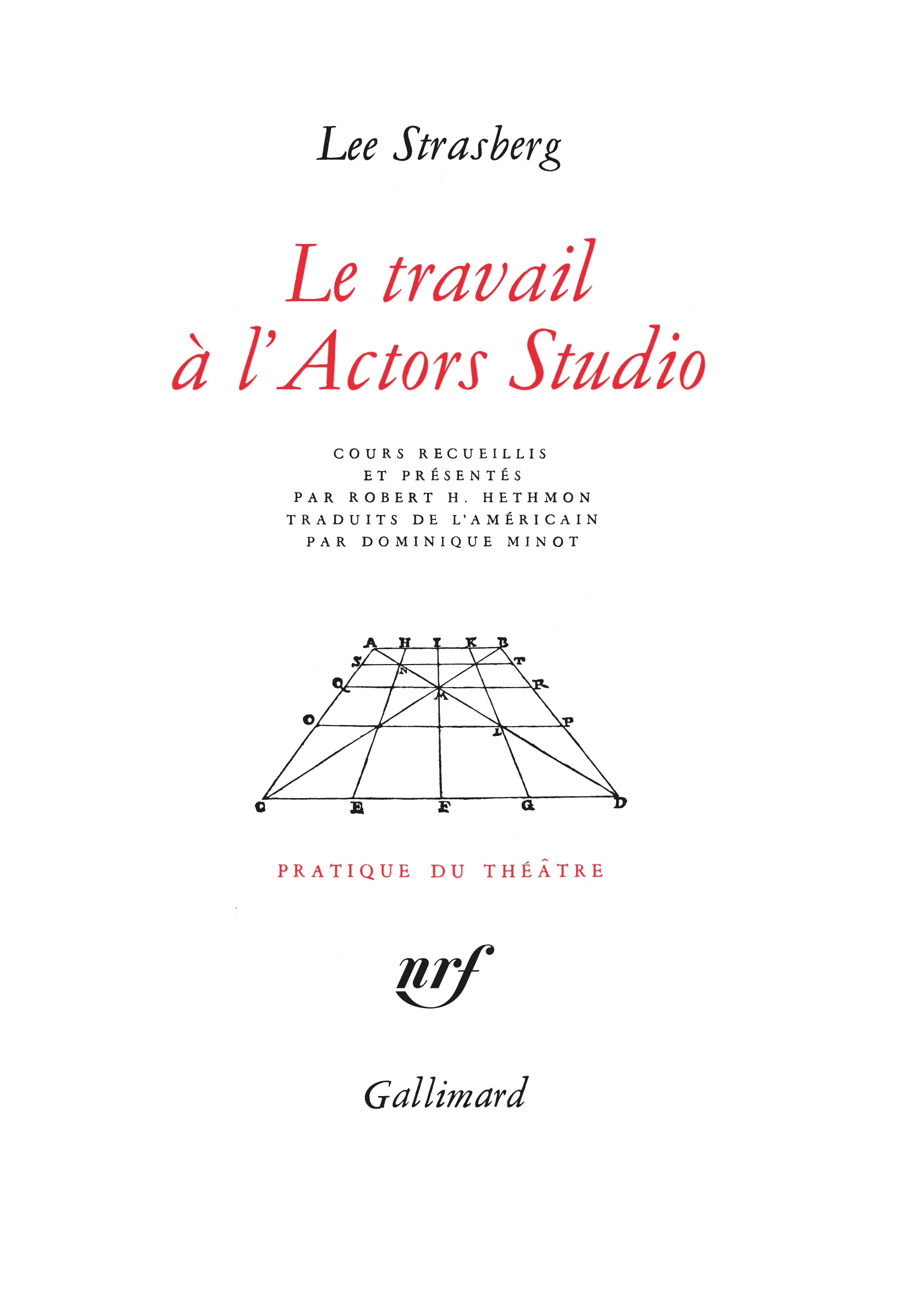 Le travail à l'Actors Studio (9782070707058-front-cover)