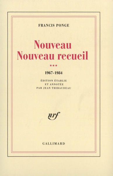 Nouveau Nouveau Recueil, 1967-1984 (9782070722884-front-cover)