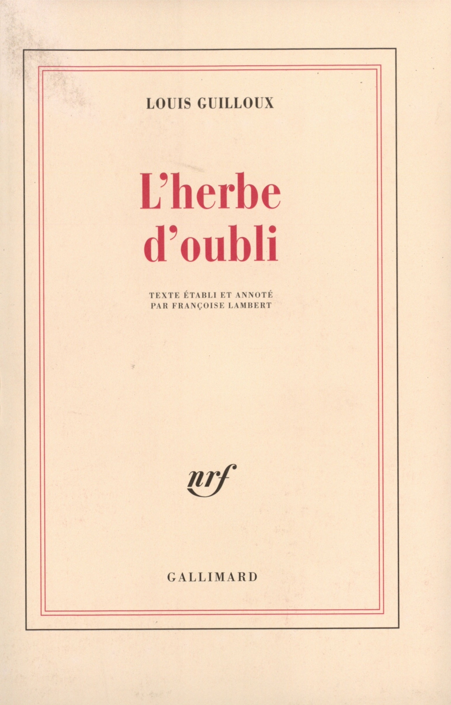 L'herbe d'oubli (9782070701247-front-cover)