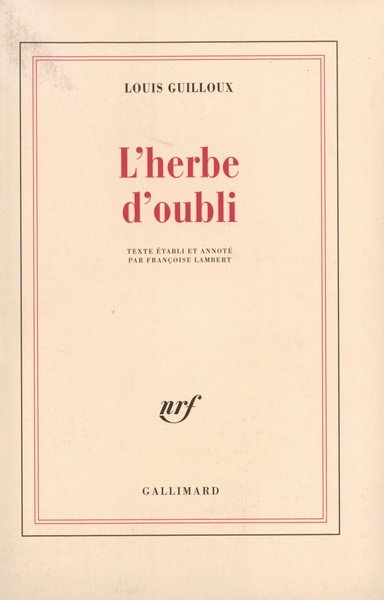 L'herbe d'oubli (9782070701247-front-cover)