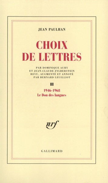 Choix de lettres, 1946-1968 (9782070733989-front-cover)