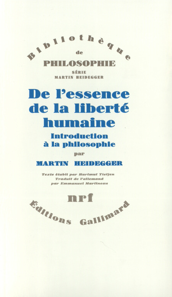 De l'essence de la liberté humaine, Introduction à la philosophie (9782070707164-front-cover)