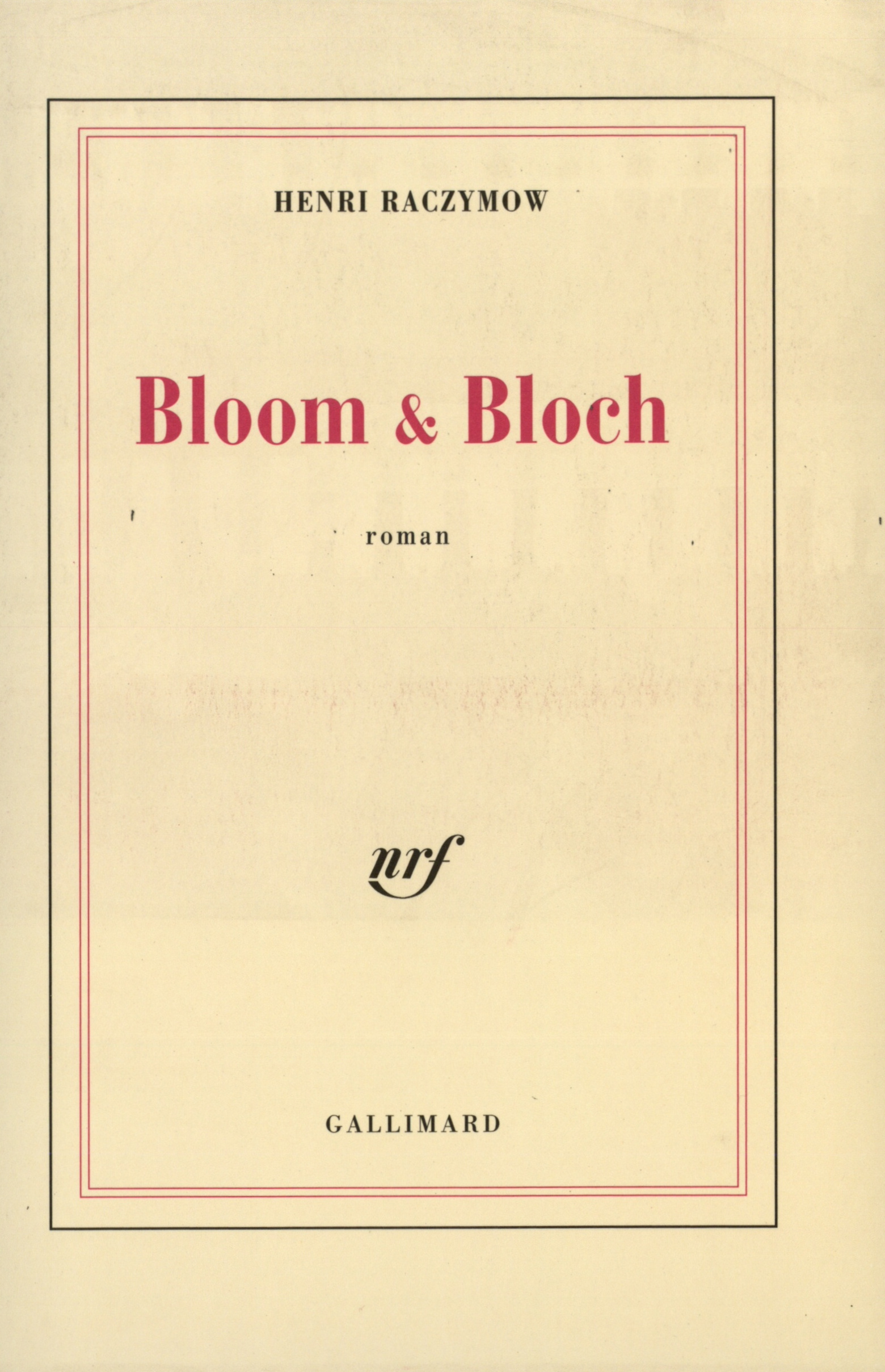 Bloom & Bloch (9782070733064-front-cover)