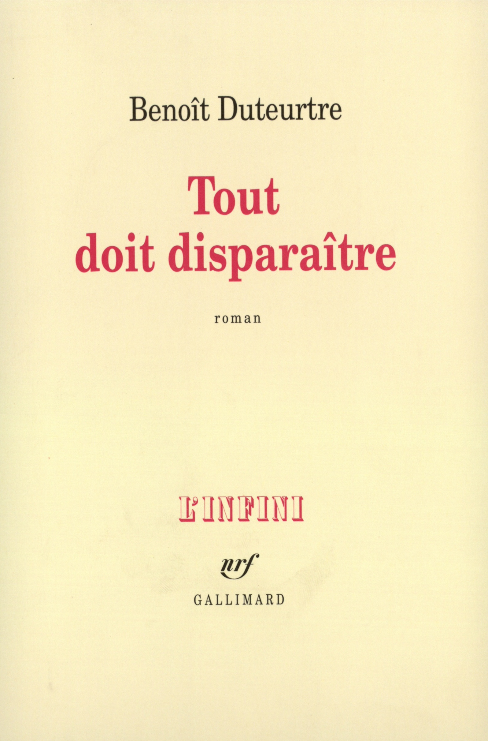 Tout doit disparaître (9782070726264-front-cover)