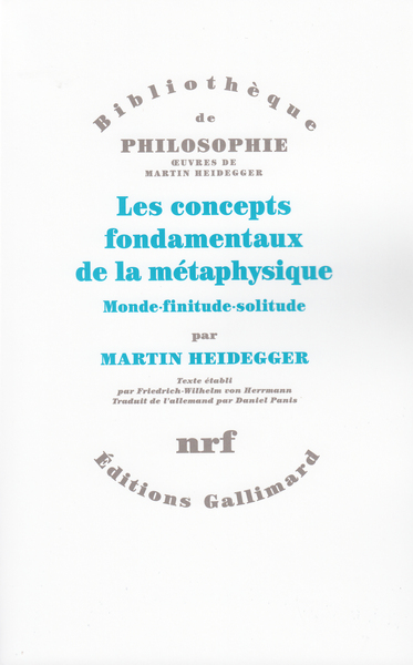 Les concepts fondamentaux de la métaphysique, Monde - finitude - solitude (9782070727087-front-cover)