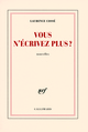 Vous n'écrivez plus ? (9782070779734-front-cover)