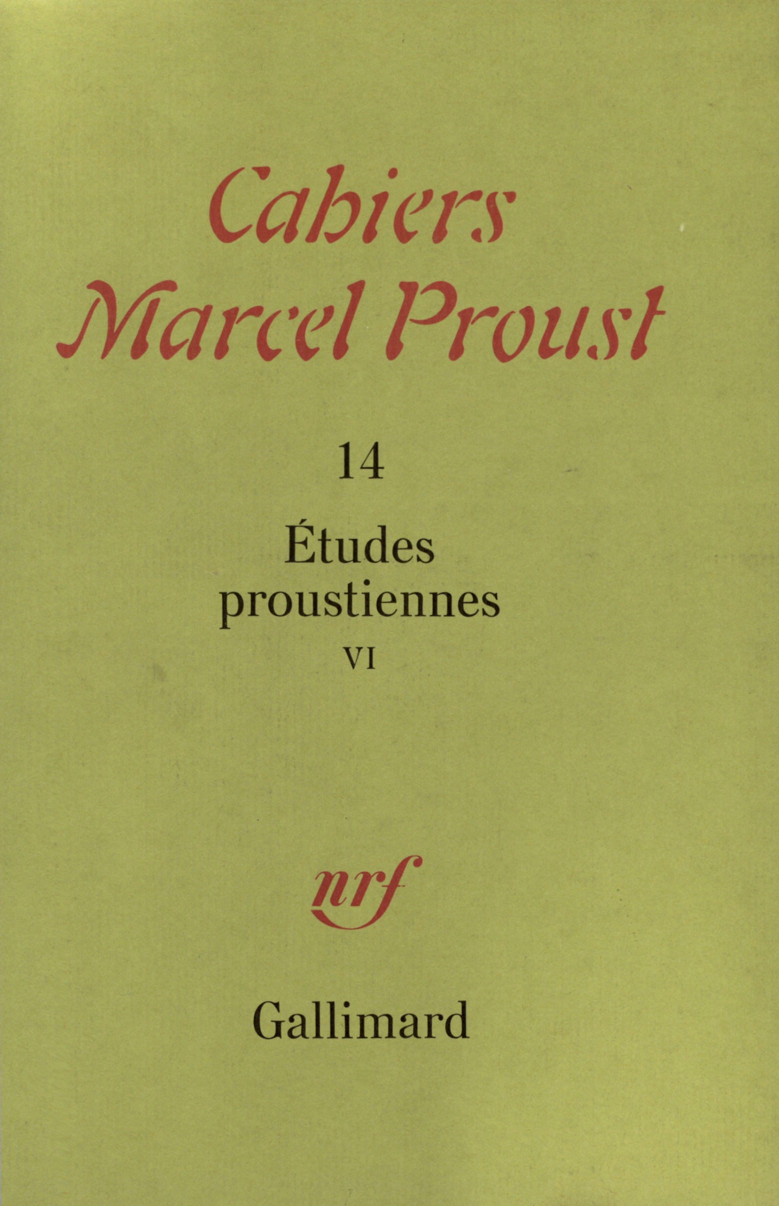 Études proustiennes (9782070708833-front-cover)