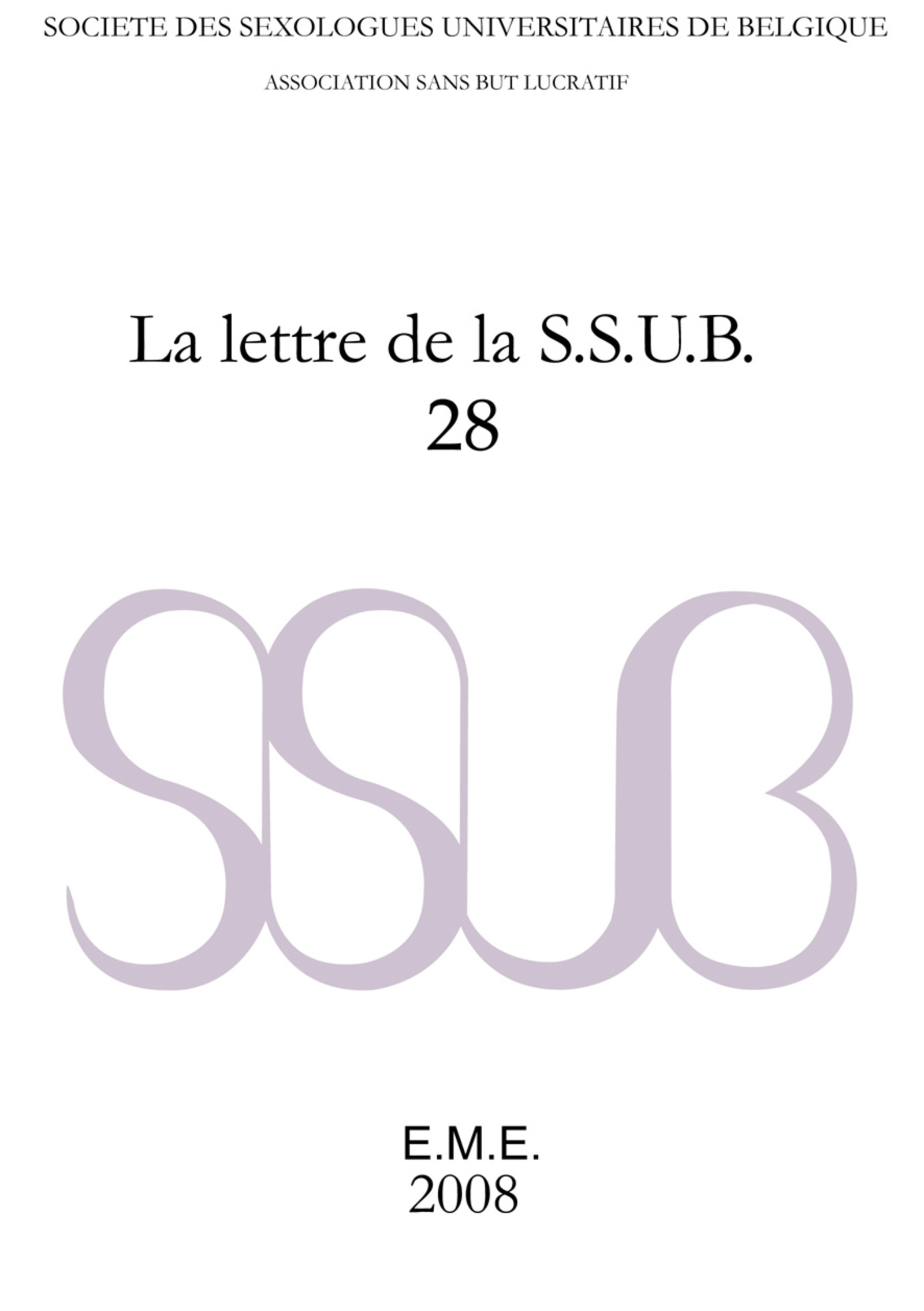 Lettre de la S.S.U.B. 28 (9782930481593-front-cover)
