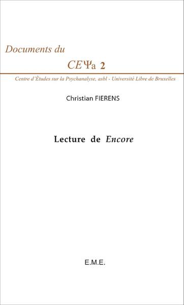 Lecture de Encore, Cours de 2005 sur le Livre XX du Séminaire de Lacan (9782930481487-front-cover)